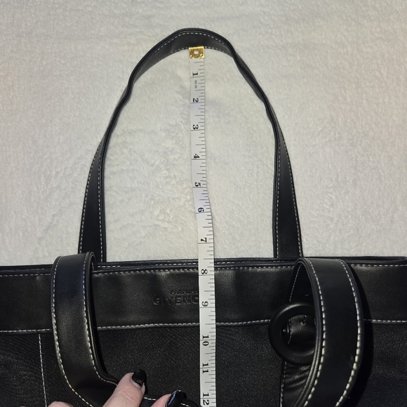 GIVENCHY Parfums Nylon Tote Bag Faux Leather Straps Striped Interior NWOT - Picture 8 of 12
